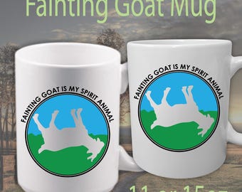 Fainting Goat Spirit Animal Mug / 11 oz. - 15oz. Ceramic Coffee Mug