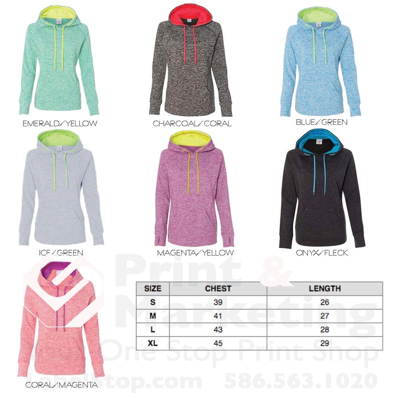 Duo Tone Ladies Custom Pullover Hood Personalized Hoodie Custom Sweatshirt Workout Work out wear gym with thumb-hole thumb hole monogram