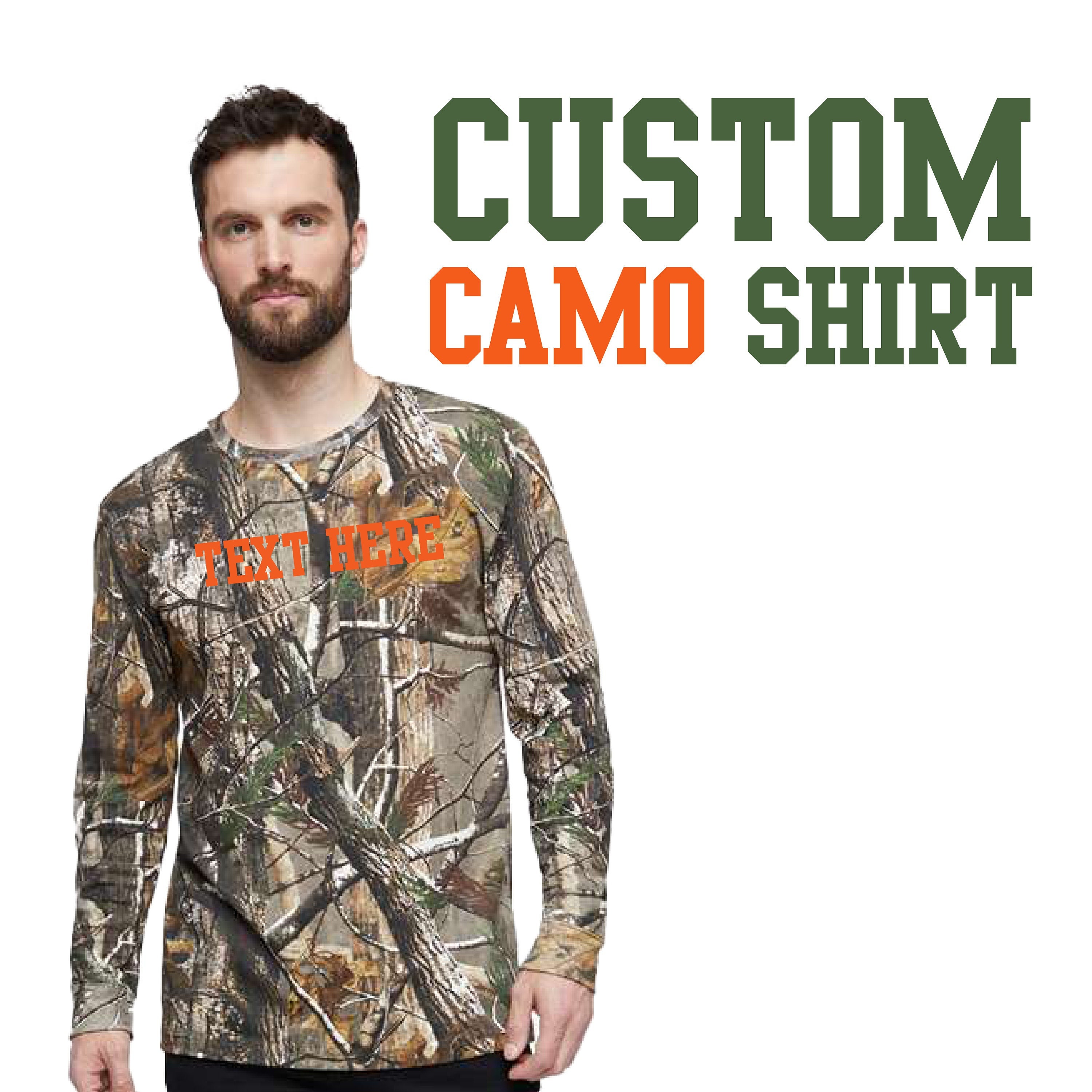 Wholesale 100% Cotton Long Sleeve Round Bottom Custom Camo All