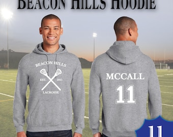 Beacon Hills Teen Wolf Lacrosse Sweatshirt Hoodie Grey-White Sports Scott McCall 11 Hoodie Stiles Stilinksi 24 Lacrosse Hoodie