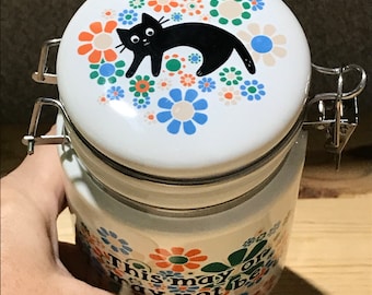 This May Or May Not Be Catnip STASH JAR, Ceramic Cat Jar 14oz, Storage Jar, Fun Weed Jar, Flower Power, Treat Container, Gift, Craft Storage