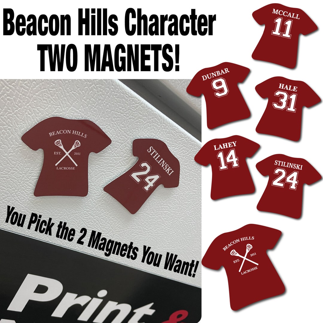 T-shirt Stilinski 24 Beacon Hills Lacrosse Wolf Pack – Rouge, Cotone, Manches Courtes