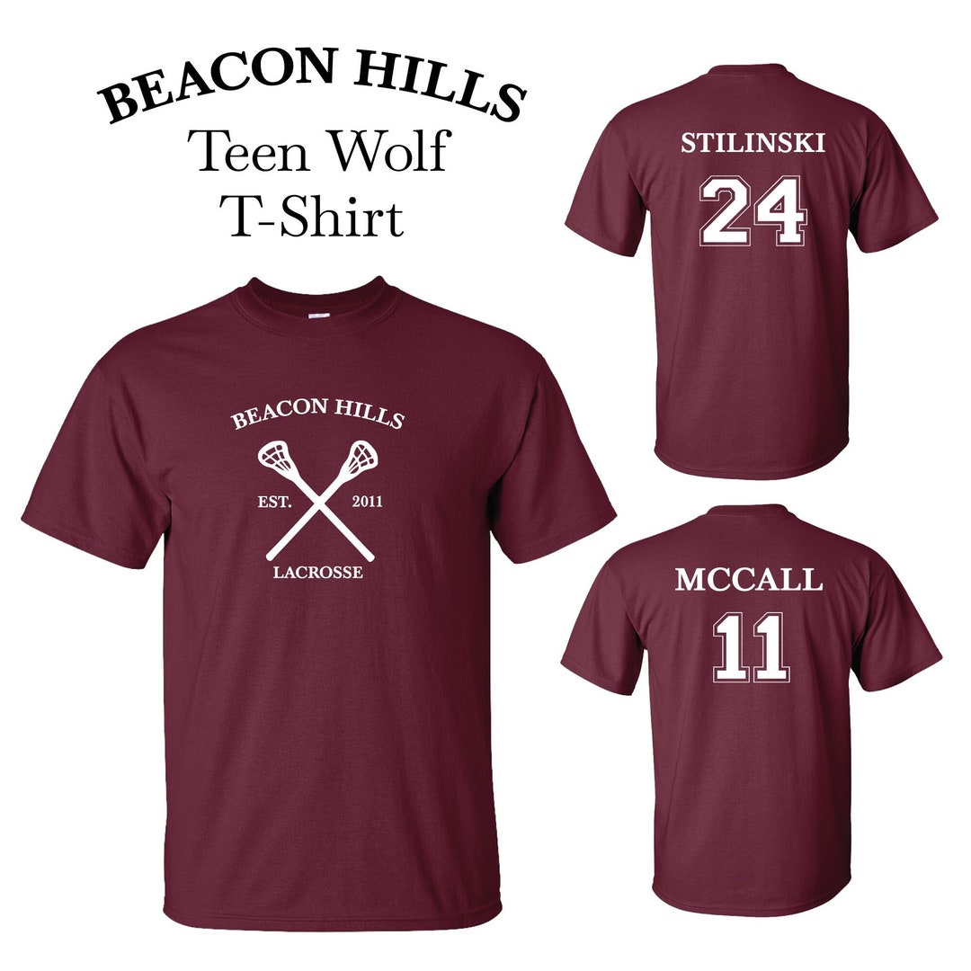 Teen Wolf Beacon Hills Lacrosse Unisex T shirt Short Sleeve Sports Scott McCall 11 t shirt Stiles Stilinski 24 Lacrosse tee shirt Whittemore Etsy