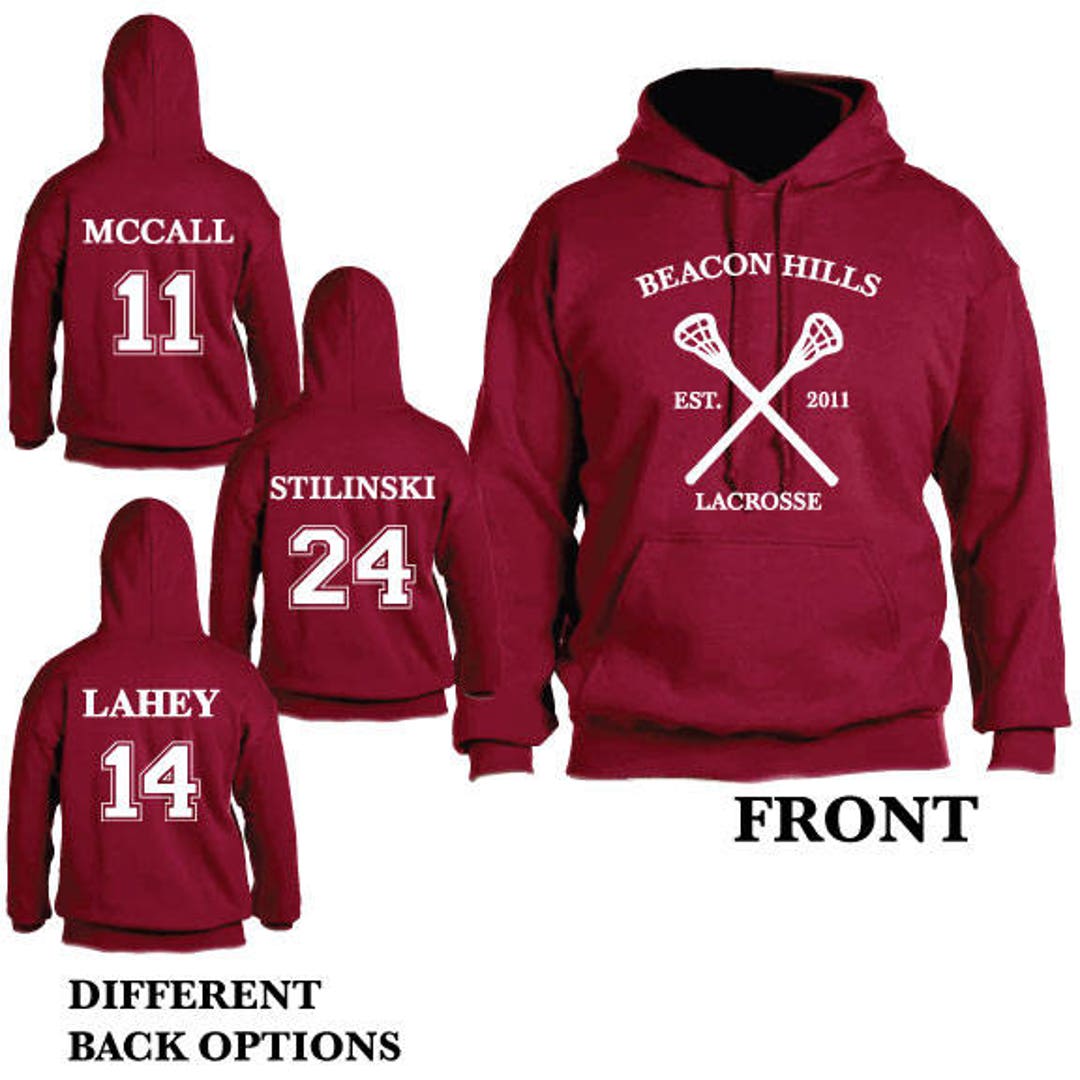  McCall 11 Teen Wolf Beacon Hills Inspired Lacrosse Hoodie Adult  Fashion : Clothing, Shoes & Jewelry