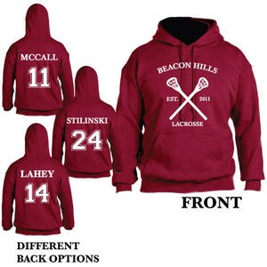 Beacon Hills Teen Wolf Lacrosse Sweat à capuche Sports Scott McCall 11 Sweat à capuche Stiles Stilinksi 24 Lacrosse Sweat à capuche