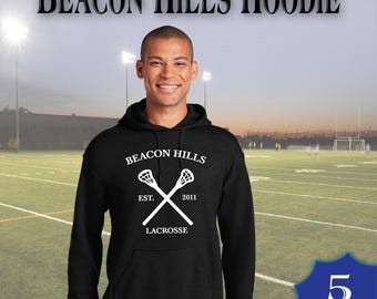 Front Only Beacon Hills Teen Wolf Lacrosse Hooded Sweatshirt Sports Lacrosse Hoodie