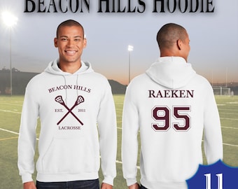 Beacon Hills Teen Wolf Lacrosse Hooded Sweatshirt White-Maroon Scott McCall 11 Hoodie Stiles Stilinksi 24 Lacrosse Hoodie