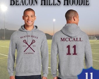 Beacon Hills Teen Wolf Lacrosse Hooded Sweatshirt Grey-Maroon Sports Scott McCall 11 Hoodie Stiles Stilinksi 24 Lacrosse Hoodie