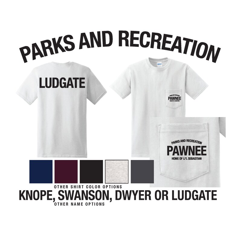 Parks and Recreation Shirt With Pocket Ludgate Pawnee Knope | Etsy