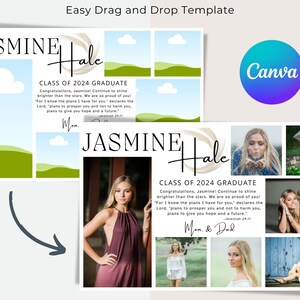 Yearbook Ad Template, Half Page, Edit with Canva, Editable Layout, High School Grad, Modern photos Senior Graduate 2024 8.5x5.5