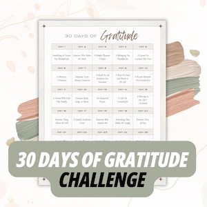 30 Days of Gratitude Challenge Printable: November Thankfulness ...