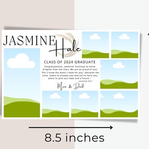 Yearbook Ad Template, Half Page, Edit with Canva, Editable Layout, High School Grad, Modern photos Senior Graduate 2024 8.5x5.5