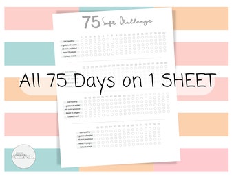 75 Soft Challenge Tracker Weight Loss Challenge 75 Day Challenge Printable Fitness Journal Self Improvement 75 Soft Challenge Habit Tracker