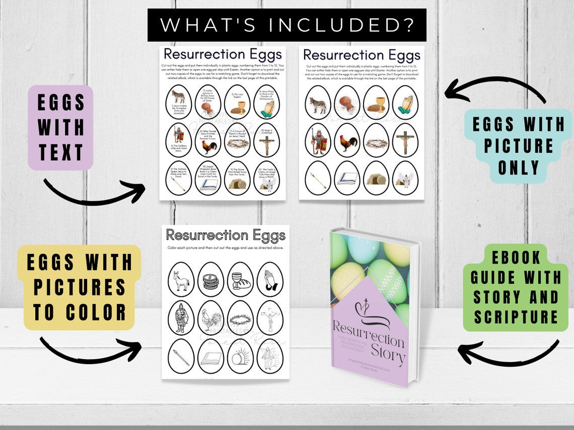 RESURRECTION Eggs Printable, Easter Bible Games, Easter Printable Game