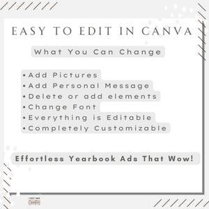 Editable Half Page Yearbook Ad Template, DIY Personalized, High School Grad, Modern Graduate Yearbook Ad (Canva Template) image 8