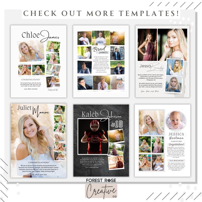 Editable Half Page Yearbook Ad Template, DIY Personalized, High School Grad, Modern Graduate Yearbook Ad (Canva Template) image 11