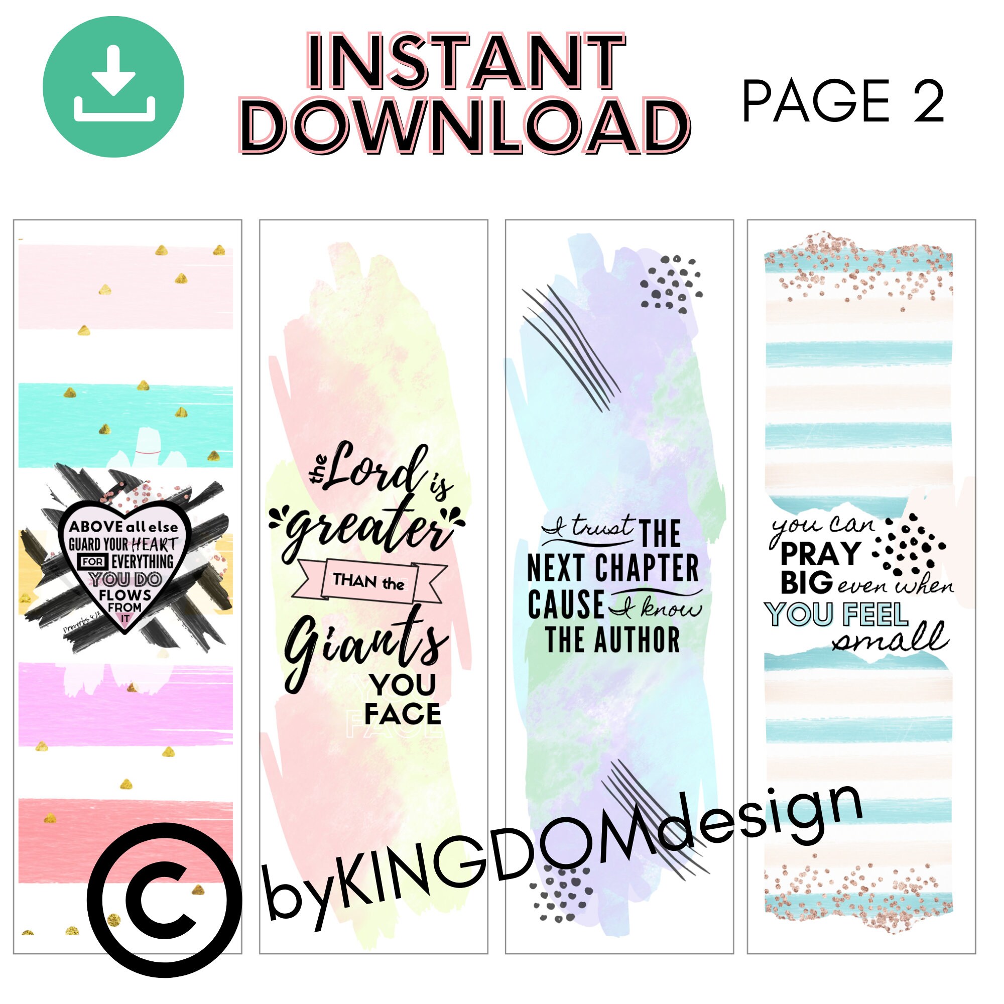 Printable Faith-filled Bookmarks With Scripture and Inspirational ...