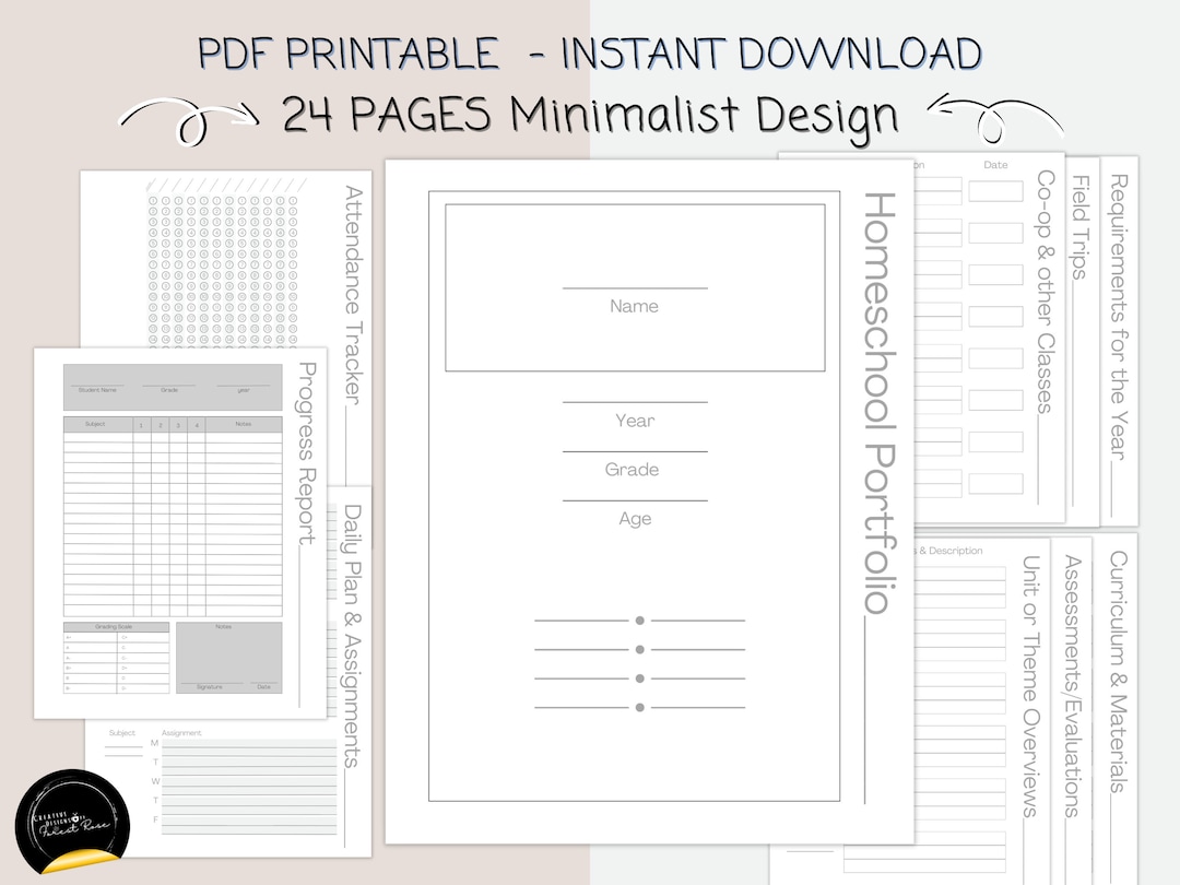 Printable Homeschool Portfolio Pages - Portfolio - Homeschool Planner ...