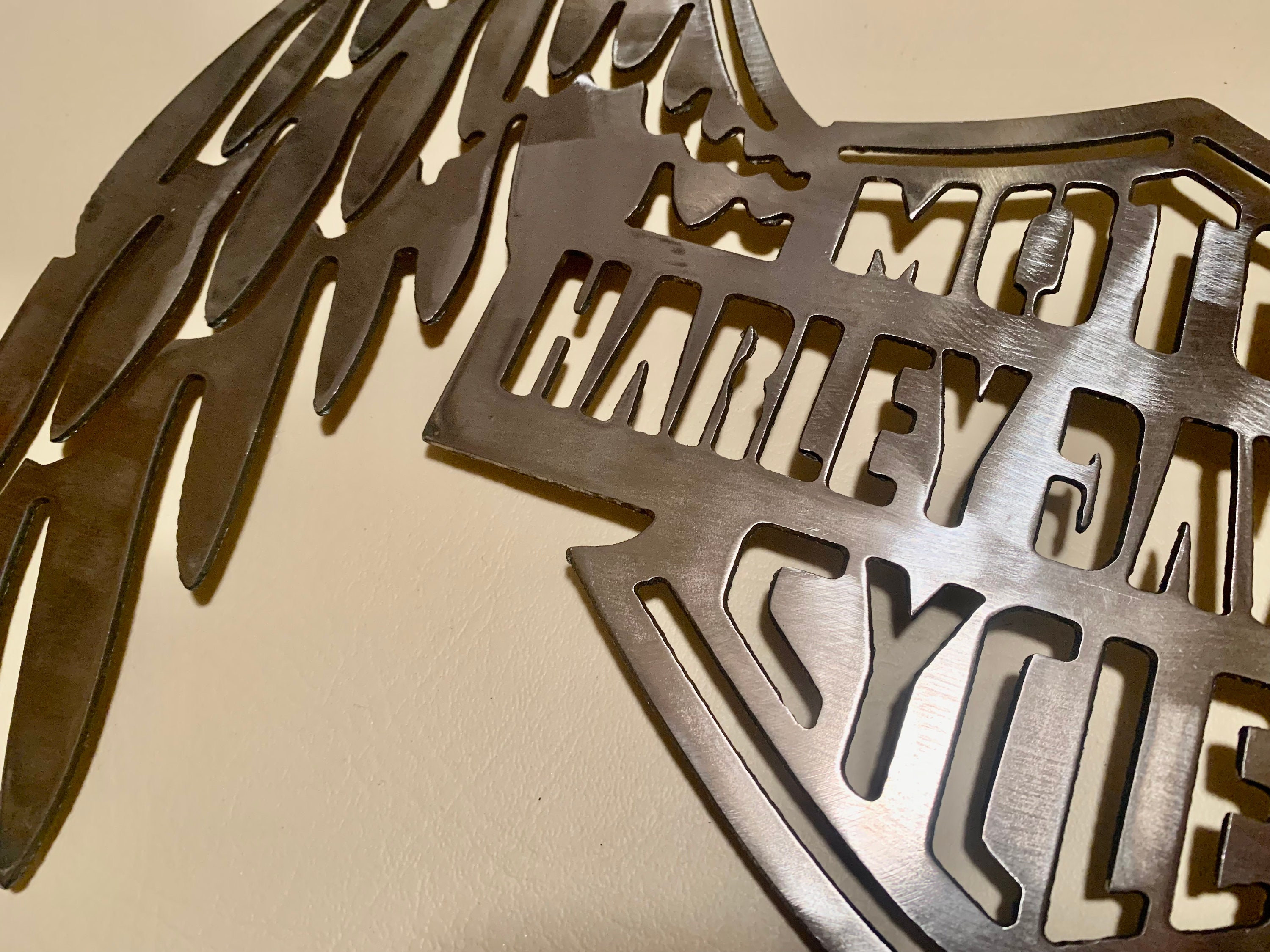 Harley davidson Metal Wings Wall Art Etsy UK