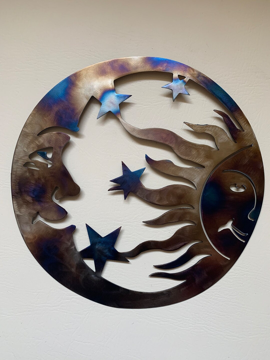 Sun Moon and Stars Metal Wall Art Etsy