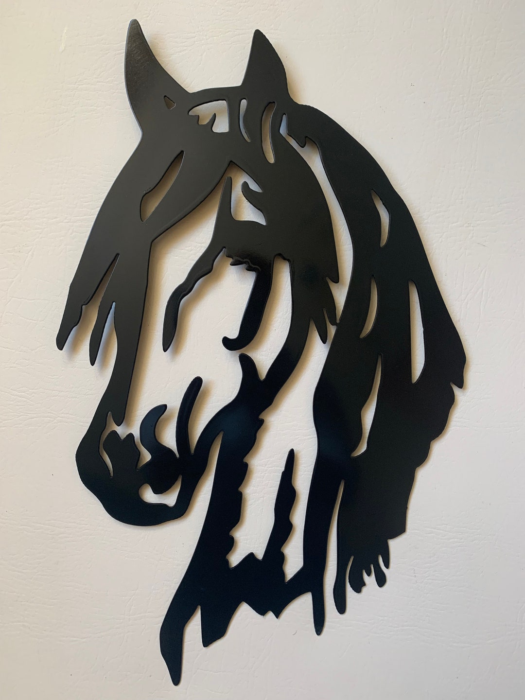 Black Horse Head Metal Wall Art Etsy