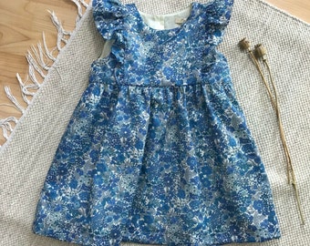 Liberty ruffled dress, baby/child summer dress, ceremonial dress