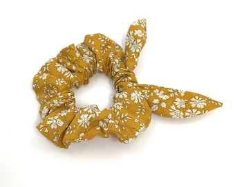 Foulchie/Chouchou Liberty Capel mustard, darling, hair elastic, flowery scrunchie