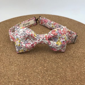 Bow tie Liberty Organic Claire Aude pink, adjustable, men's bow tie, wedding accessory, organic cotton image 2