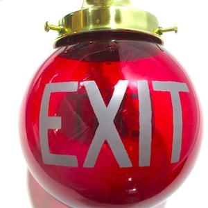 Vintage Glass Exit Light - Etsy