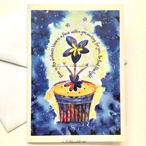 Inspirational Notecard / Biglietto d'auguri - "Anche nel buio" poesia e opera d'arte di Lynne