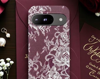Bridesmaids gift, Elegant Burgundy red Coquette Lace Phone Case |  Trendy Cases, Chic Accessories