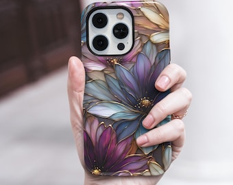 Lilac Flowers phone case , iPhone  17 16 15 14 13 12 11 Pro Max, Stained glass Magsafe S25 S24 S23 Ultra,  Pixel 9 10 8 7 ,Gift for Her