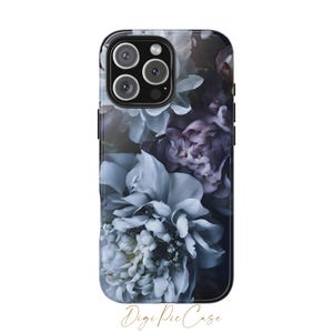 Floral blue Tough phone case for iPhone 15 Pro Max, iPhone 14 Pro, 12 13  Samsung Galaxy S24 Ultra,S25 S24 S23 S22 Pixel 8a Google  9 8 7