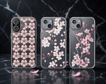 Japanese Sakura flowers Clear iPhone case 17 16 15 14 13 12