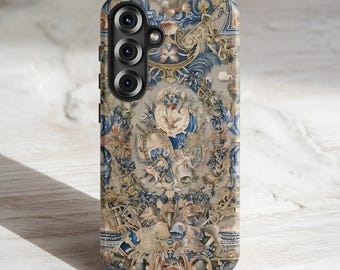 French Tapestry Art phone case Galaxy S23 S22 S21 S20 A35 A15 Z Flip A54 A34, iPhone 17e, 16 pro, 15 13, Google Pixel 10, 9 pro, 8