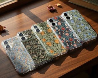 William Morris Clear iPhone case 17 16 15 14 13 12
