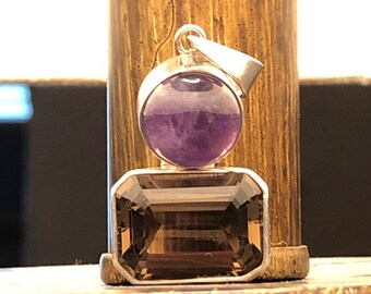 Amethyst-Quarz-Anhänger aus 925er Sterlingsilber