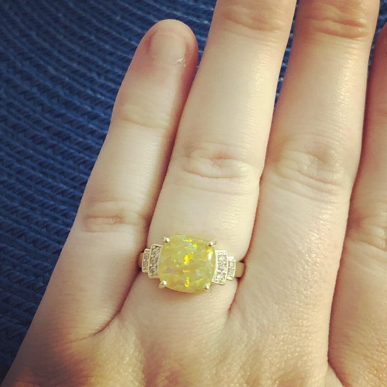 Princess Opal Topaz Ring