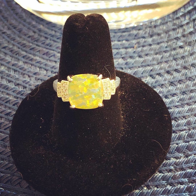 Princess Opal Topaz Ring