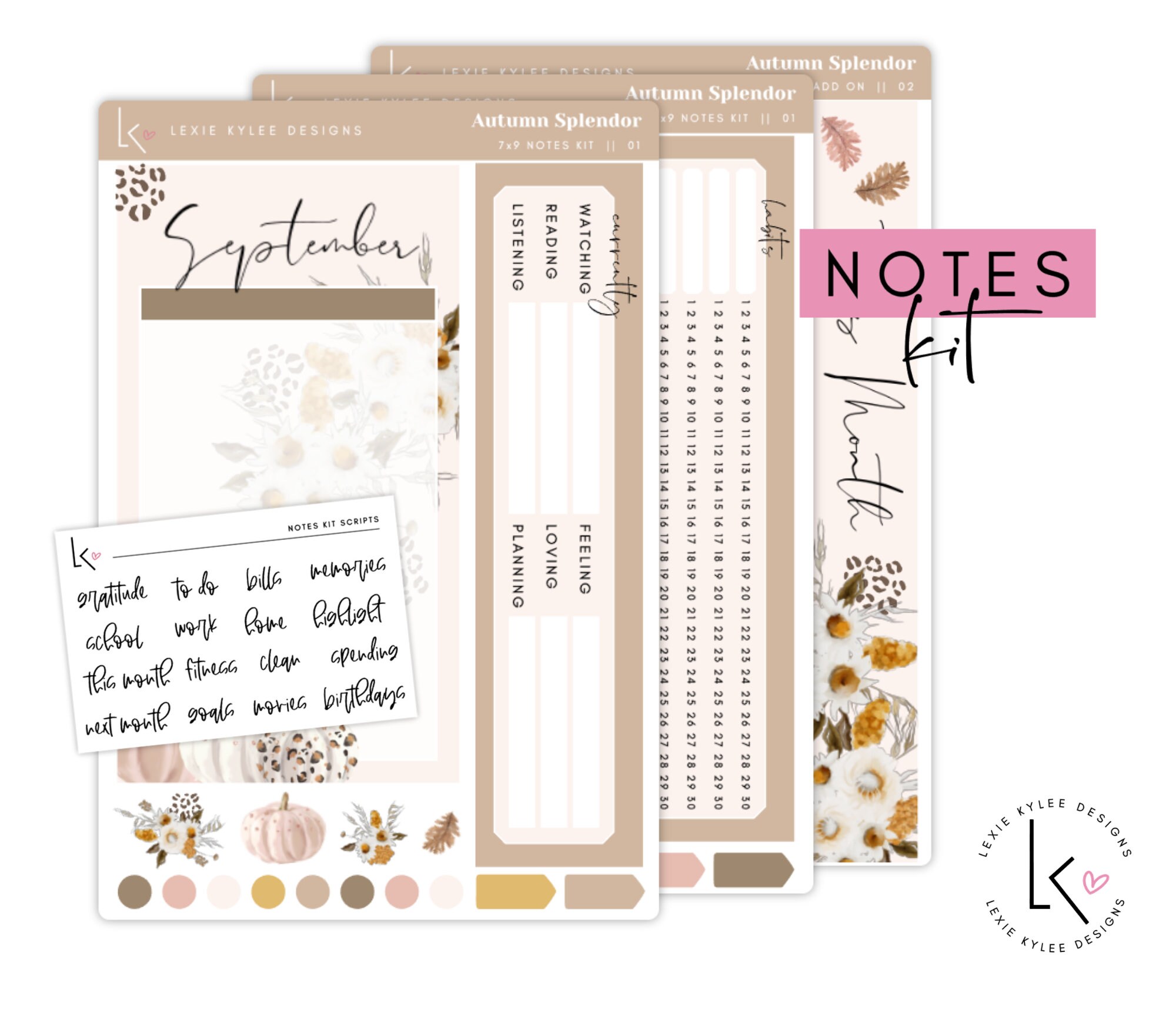 Notes Kit  ||  September Autumn Splendor