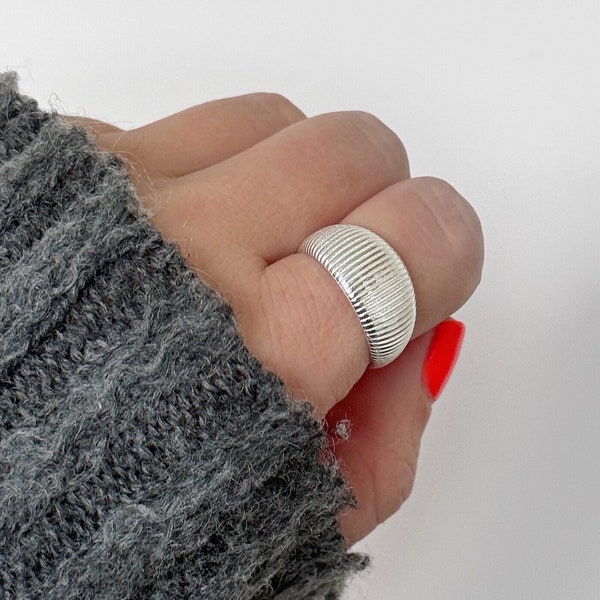 925 Sterling Silver Ring | #72 | Abstract Bold Adjustable | Chunky Statement | Plain Irregular | Tarnish Free | Dainty Hypoallergenic