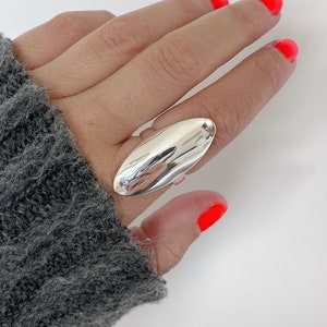 925 Sterling Silver Ring | #250 | Adjustable Chunky Statement Style Plain Irregular | Chunky | Basic | Tarnish Free Dainty | Hypoallergenic
