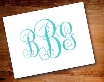 Custom Monogram Notecards -Personalized Notecards -Folded Note cards -Notecards -Custom Notecards -Monogrammed Note Cards -Monogrammed cards