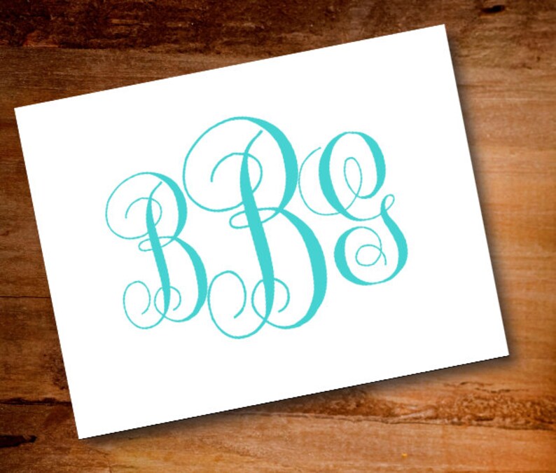 Custom Monogram Notecards personalized Notecards folded Note Cards