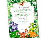 Land Before Time Birthday Invitation -PRINTABLE -littlefoot -chomper -spike -ruby -petrie -land before time party theme -ducky