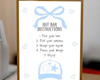 Trucker Hat Bar Instruction Printable