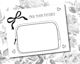 Belt Bag design template for belt bag patch layout printable belt bag party printable Pick your patches template Black belt bag