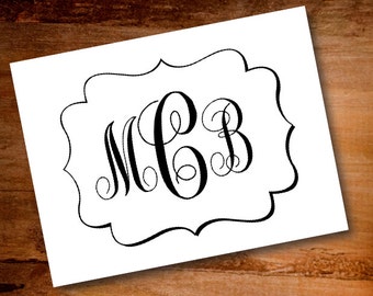 Custom Monogram Notecards -Personalized Notecards -Folded Note cards -Notecards -Custom Notecards -Monogrammed Note Cards -Monogrammed cards