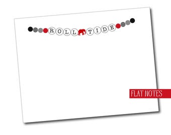 Roll Tide Notecards -Personalized Notecards -Flat Note cards -name bracelet -Friendship Bracelet -RTR -roll tide -bama bound