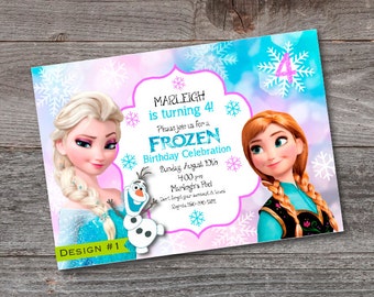 Frozen Birthday Invitation -PRINTABLE -Elsa & Ana -CUSTOM -Ana -Elsa -Girl Birthday -Frozen -Olaf -Frozen Birthday -Frozen Invitation